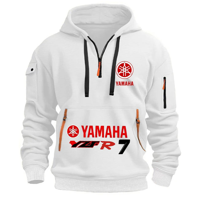 Yamaha Logo Men's Racing Casual Sport Hoodie - EU Size, Spring/Autumn Style, Long Sleeve, Multiple Pockets, Drawstring Design