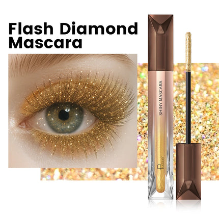 2PC Glitter Mascara & Metallic Eyeliner Duo, Waterproof, Smudge-Proof, Long-Lasting Shine for Luxurious Glamour Makeup