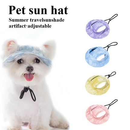 Pet Dog Cat Cap Summer Sunhat Cotton Fisherman Hat Breathable Adjustable Puppy and Cat Hat for Outdoor Travel Accessories