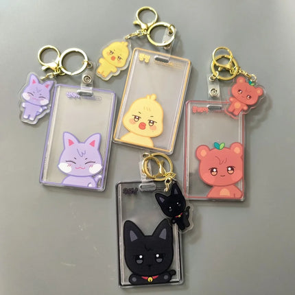 Aniteez Card Holder Keychain Keyring  Acrylic Characters Photocard Sleeves Hongjoong Seonghwa Yunho Yeosang Keychain