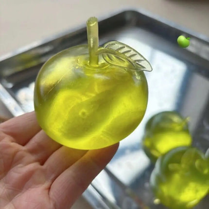 Squishy Green Apple Stress Relief Toy Soft Transparent Slow Rebound Squeeze Toy Decompression Fidget Toy for Adults & Kids