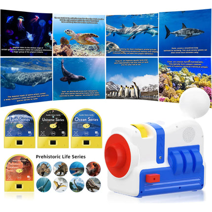 Story Projection Machine Early Education Puzzle Development Built-in 4 Audio Story Cards  Projector Torch Baby Toy Children Enli