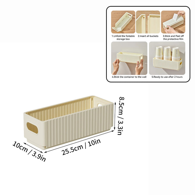 WORTHBUY Multifunctional Cabinet Plastic Storage Rack Punch-Free Wall-mounted Storage Organizer For Kitchen Storage Shelf