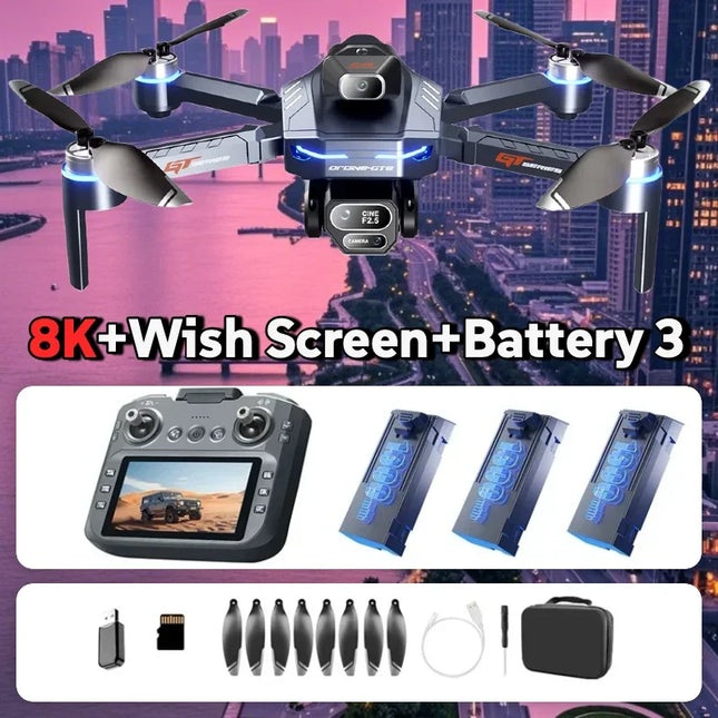 For Genuine GT8 Drone 4K Professional Dual Camera FPV GPS Brushless Motor Optical Flow Hovering Folding Quadcopter 4k 8K RC Dron