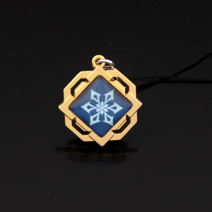 Game Genshin Impact Vision Keychain Luminous 7 Element Double Side Glass Pendant Eye Of Original Keyring Phone Charms Souvenir