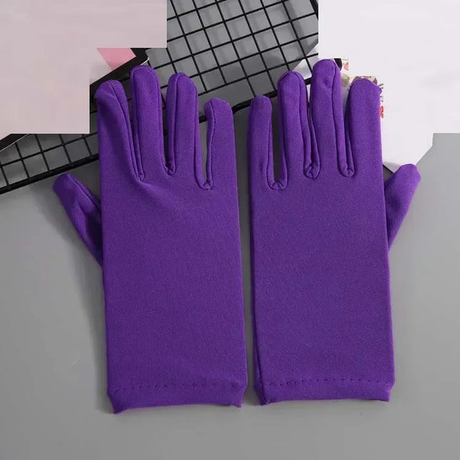 22cm Sexy Stretchy Elastic Short Finger Gloves Women Lady Bridal Wedding Drama Party    Accessory Halloween Costume Cosplay