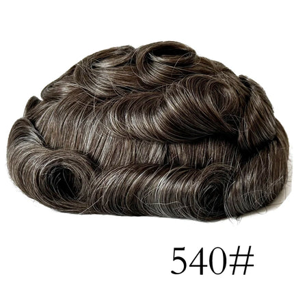Undetectable Men Toupee All V Loop Super Thin Skin Hair Replacement System for Men Natural Hairline Wig