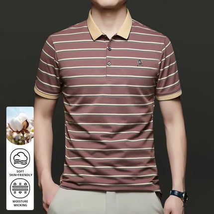 Top Grade New Summer Brand Stripped Designer Summer Collar Polo Shirts For Men Short Sleeve Casual Tops Fashions Men Clothing