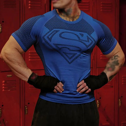 2025 New style Men's High Elastic Quick Dry Sports T-Shirt Tight Workout Breathable Summer Gym Trendy Short sleev tops