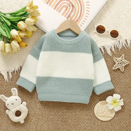 Baby Boys Girls Sweaters Clothes Autumn Winter Knitted Infant Unisex Pullovers Crew Neck Full Sleeves Toddler Knitwear Tops 1-3Y