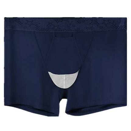 Mens Underpants Boxer Shorts Homme Thin Ice Silk Panties Man Breathable Bullet Separation Pouch Underwear Cueca Calzoncillo