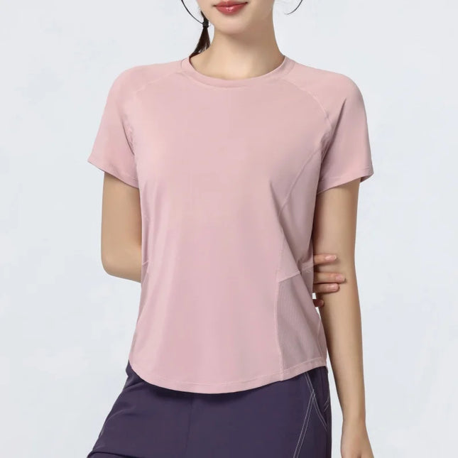 PHIGEER quick dry sport tops for women with short sleeve breathable running shirt lightweight athletic tee for hiking yoga gym