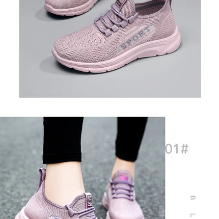 Sneakers 2025 New Fashion Wedge Platform Plus Size Casual Sports Shoes Women Lace-up Mesh Breathable Women's Vulcanized Shoes