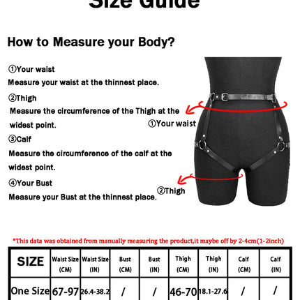 Women Sexy Leather Lingerie Body Harness Belt Suspenders Leg Harness Goth Clothing Rave Outfit BDSM Garter Belt Lingerie Bondage