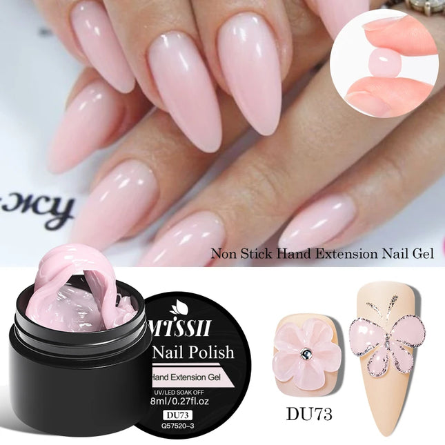 MTSSII 8ml Clear Non Stick Hand Solid Extension Nail Gel Polish Semi Permanent Soak Off UV Nail Art Varnish Manicure Design DIY