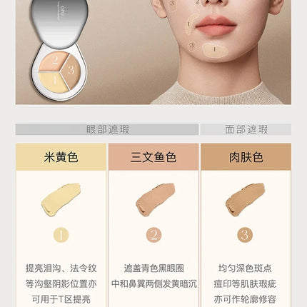 DPU Tri-Colour Concealer Palette Full Coverage Cream Long-lasting Highlighter Moisturising Rare Beauty Korea Makeup Face Base