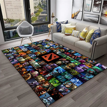 3D Classics Game Dota2 Gamer HD Carpet Rug for Home Living Room Bedroom Sofa Doormat Decor, Kids Play Area Rug Non-Slip Floor Mat