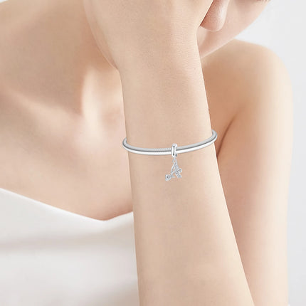 925 Sterling Silver  A-Z 26 English Letters Retro Fashion Pendant Fit Original Bracelet Charm Beads Necklace Diy Female Jewelry