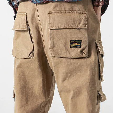 Korean Streetwear Cargo Jogger Pants Men Joggeing Loose Casual Sport Ankle-Lenght Trousers Fashion Sweatpants Male
