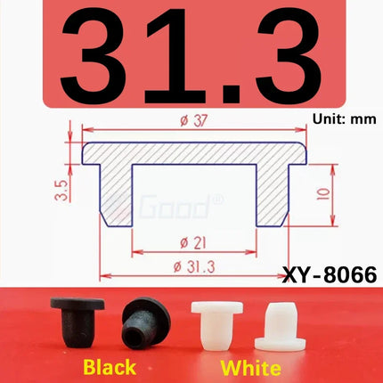 Black Silicone Rubber Hollow Stopper Plug Sealing Hole Caps Dust Plugs Pipe Tube Inserts Bungs Blanking End Cap