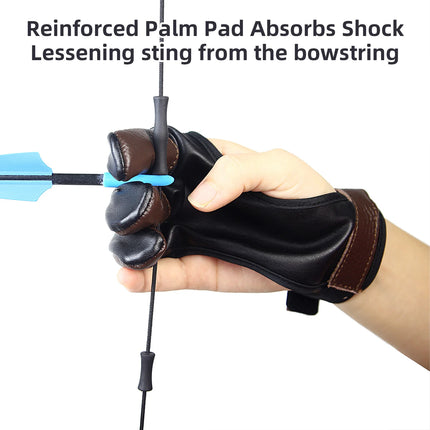 Archery Gloves and Bow Release Gloves PU Leather and Cowhide 3-Finger Guard S-XL for Men Women Child Youth Archery Glove Bow Glo