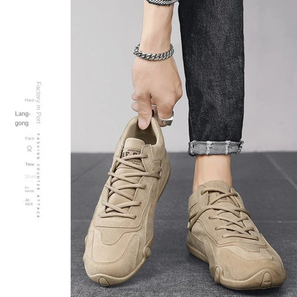 Ankle Boots For Men 2025 Spring Man Casual Sneakers Non Slip Khaki Work Mens Shoe Short Boots Loafers Lace Up Zapatillas Hombre