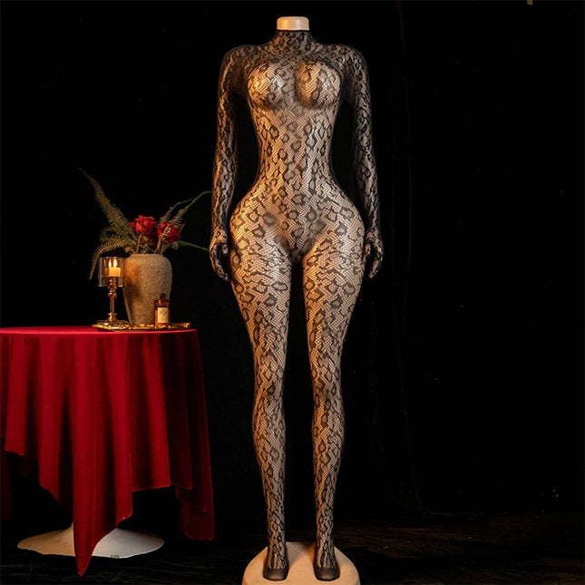 Sexy Big Loophole Open Bra Bodysuits Erotic Crotchless Lingerie Women Fishnet Hollow Exposed Breast Adult Plus Size Underwear