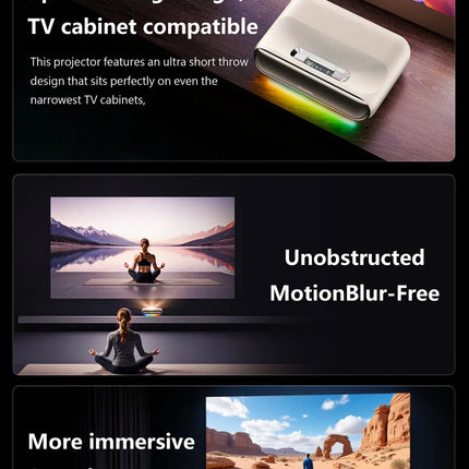 DLP Smart Ultra Short Throw Protable Proyector Full Auto Native 1080P 850ANIS Android GTV UST Video Projector 4k 3D MEMC HDR10+