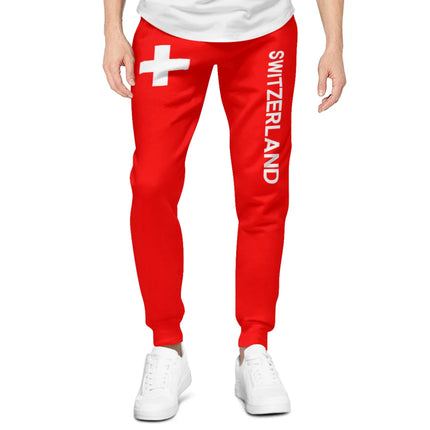Mens Sweatpants Switzerland Flag Pants with Pockets Joggers Soccer Football Multifunction Sports Sweat With Drawstring