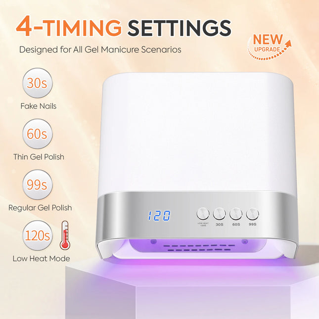 Professional 36LEDs Nail Dryer UV Lamp With 4Timers Seeting Auton Sensing 168W Nail Light For Gel Nail Polish Manicure Salon