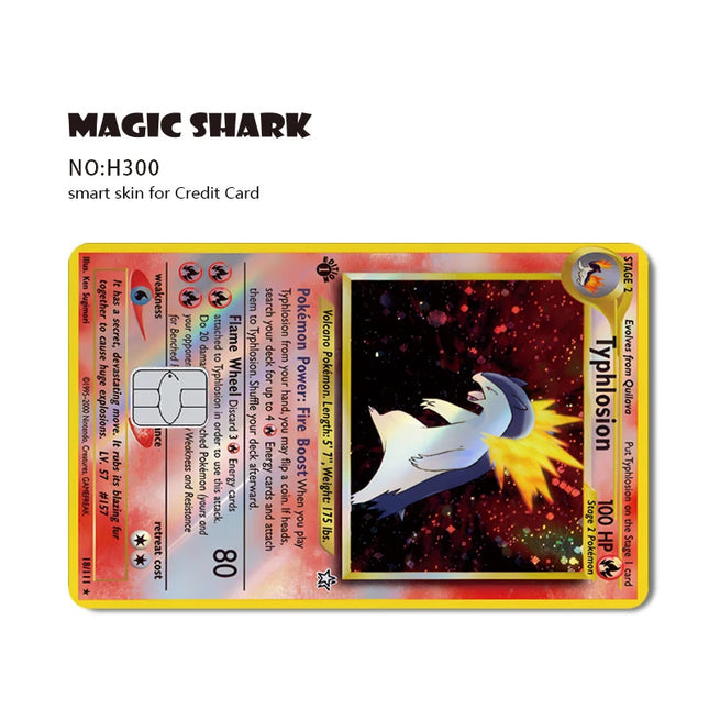 Pokemons Staryu Riolu Torterra Salamence Giratina Alakazam Clefairy Laser Holographic Credit Debit Card Sticker Film Skin Cover