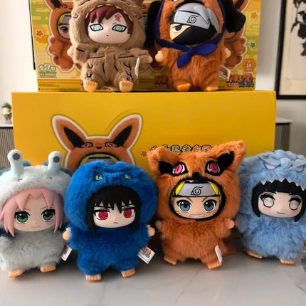 HOT!!Shippuden Beast Party Series Cute Plush Doll Toy Cartoon Backpack Pendant Anime Peripheral Gift Box Naruto Blind Box Gift
