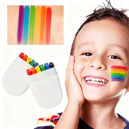 Rainbow Face Paint Crayon Set, Football Viewing Party Gift for Family, Suitable for FIFA World Cup & UEFA Euro Tournaments