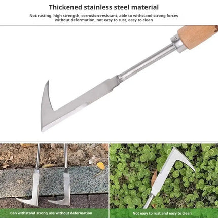 Heavy-Duty Carbon Steel Hand Shovel With Ergonomic Grip - Manual Weeding Tool For Road Cracks & Gardens 30CM