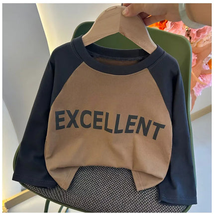 New Autumn Girls and Boys Long Sleeve T-shirt Base Shirt Letter Korean Style Children Clothing