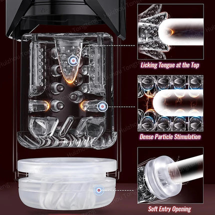 Telescopic Rotation Masturbator Cup Sucking Penis Pump Pocket Pussy Blowjob Sex Toys Stroker Piston Automatic Mastubator for Men