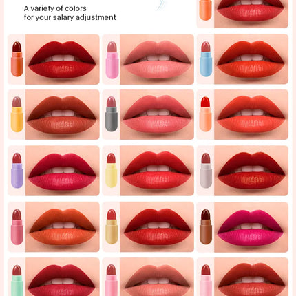 6pcs/set Long Lasting Star Mini Lipstick, Candy Color Matte Velvet Mist Portable Waterproof Lipstick Set