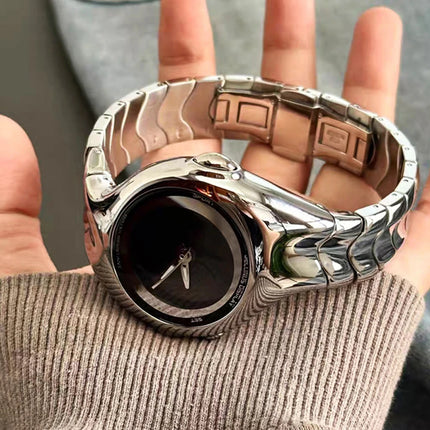 Y2K Digital Men's Watch Twisted Technology Dual-Display Vintage-Futuristic Style Timepiece Unique Metal Men's Quartz Wristwatch