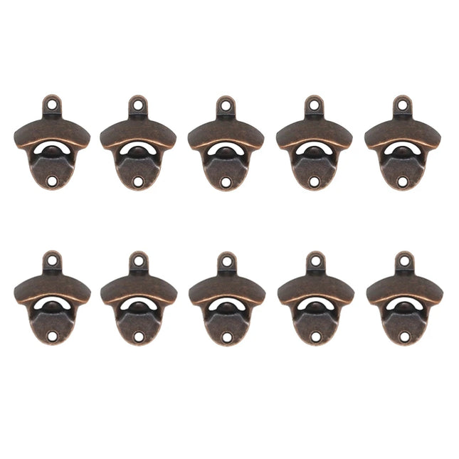 5pcs/10pcs Bottle Opener Wall Mounted Rustic Beer Opener Set Vintage with Mounting Screws for Kitchen Cafe Bars
