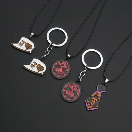 Anime JoJo Bizarre Adventure Keychains Killer Queen Higashikata Josuke Bow Arrow Pendant Keyring For Women Men Car Accessories