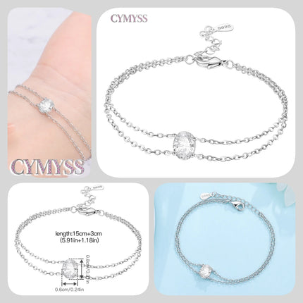 Original 925 Sterling Silver Butterfly Bracelet Zirconia Tennis Ball Women Fashion Simple Engagement Wedding Charm Jewelry Gift