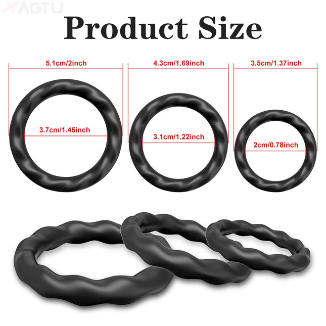 Cock Ring Set Tension Silicone Penis Ring Sex Toys Erection Enhancing Long Lasting Stronger Adult Sex Toys for Men Penisring