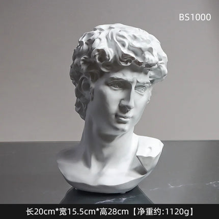 European David Head Figurine Greek Mythology Venus  Resin Statue Home Figures Sculpture Bookshelf Decorations Art Sketch Prop