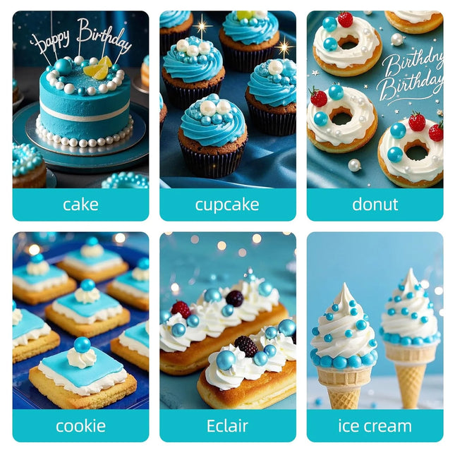 Colorful Pearl Sprinkles Cake Decor Mix-Size for Baking Cakes,Cupcakes,Cookies-Mother's Day & Birthday Party Supplies130g/4.58oz