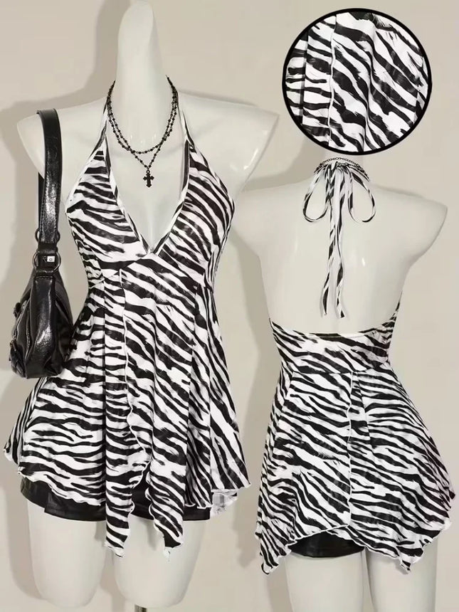 2026 New Women's Sexy Zebra Print Tank Top Slim Fit Casual Street Style Fashion Sleeveless Vest