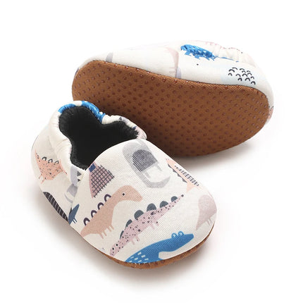 Cartoon Animal Pattern Newborn Baby Shoes Boys Girls 0-18M Slippers Soft Sole Non-slip Crib First Walker Winter Warm Booties