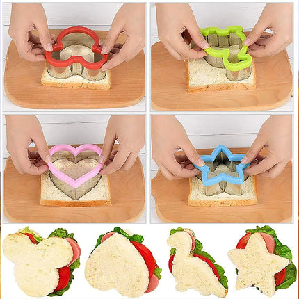 Sandwich Cutters Set for Children Food Cookies Bread Mold Maker Fruit and Vegetable Shapes Cutting Mould Baking Tools for Kids
