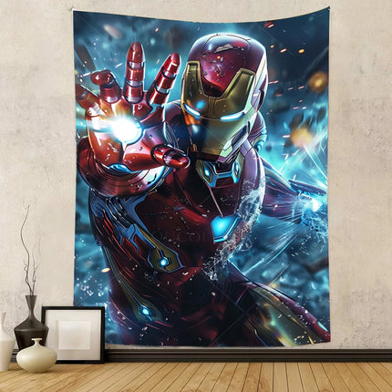 Iron Man Red Flash Backdrop for Birthday Party Decor Hero Marvel Superhero Background for Baby Shower Party Cake Table Supplies