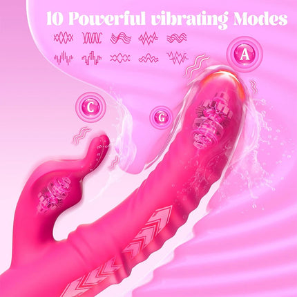 Thrusting Wiggle Rabbit Vibrator for Women Vagina G-Spot Vibrator Clitoris Stimulator Female Masturbation Sex Toy for Women