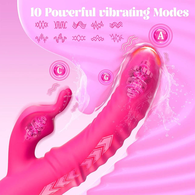 Thrusting Wiggle Rabbit Vibrator for Women Vagina G-Spot Vibrator Clitoris Stimulator Female Masturbation Sex Toy for Women